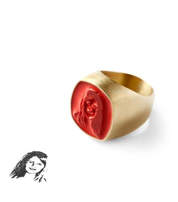 Annette Dam. MY PRINSESS Ring, 2011 14K gold, silicone stamp 3x2x2cm Foto: Dorte Krogh