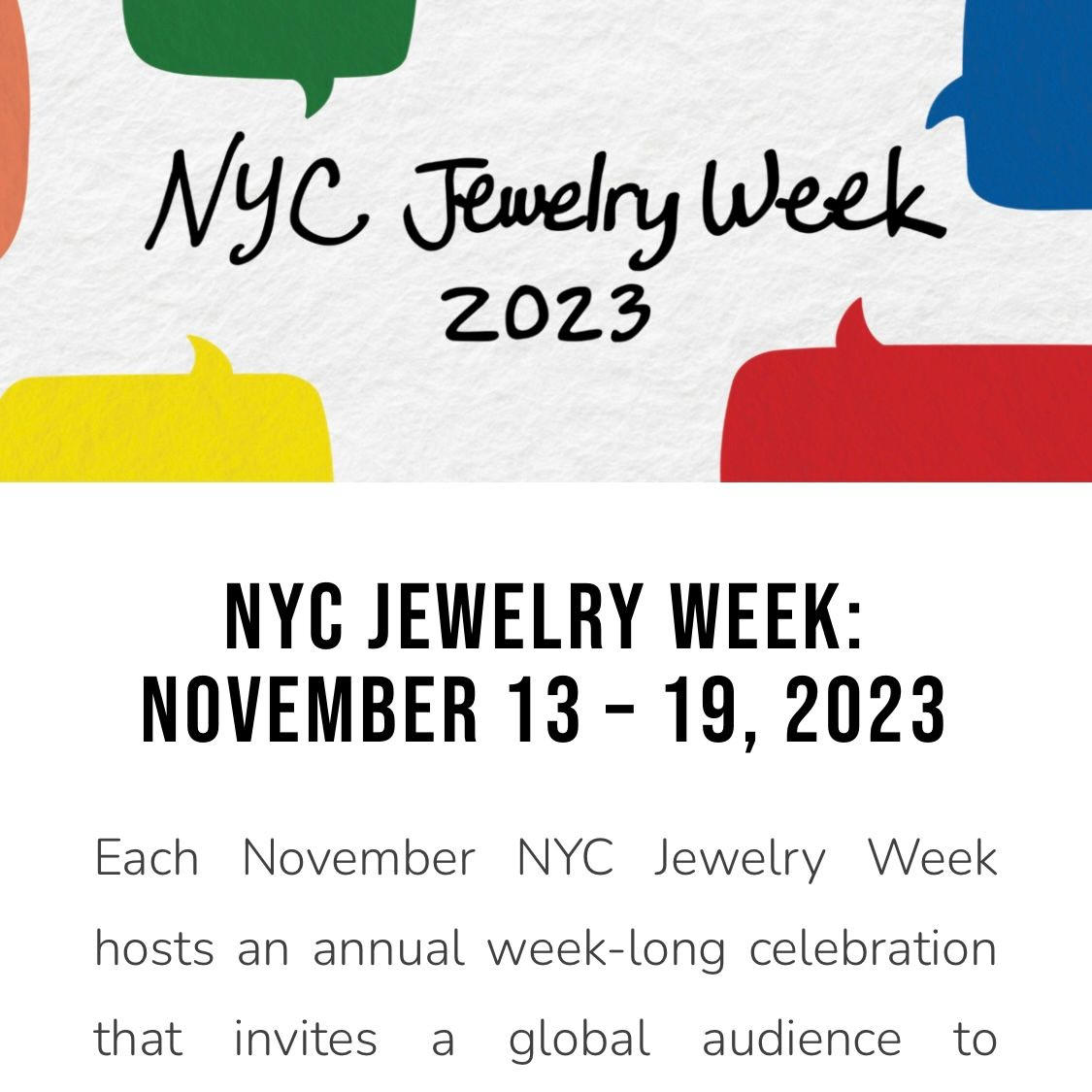 Annette Dam at NYC Jewelry Week Nov 13-19